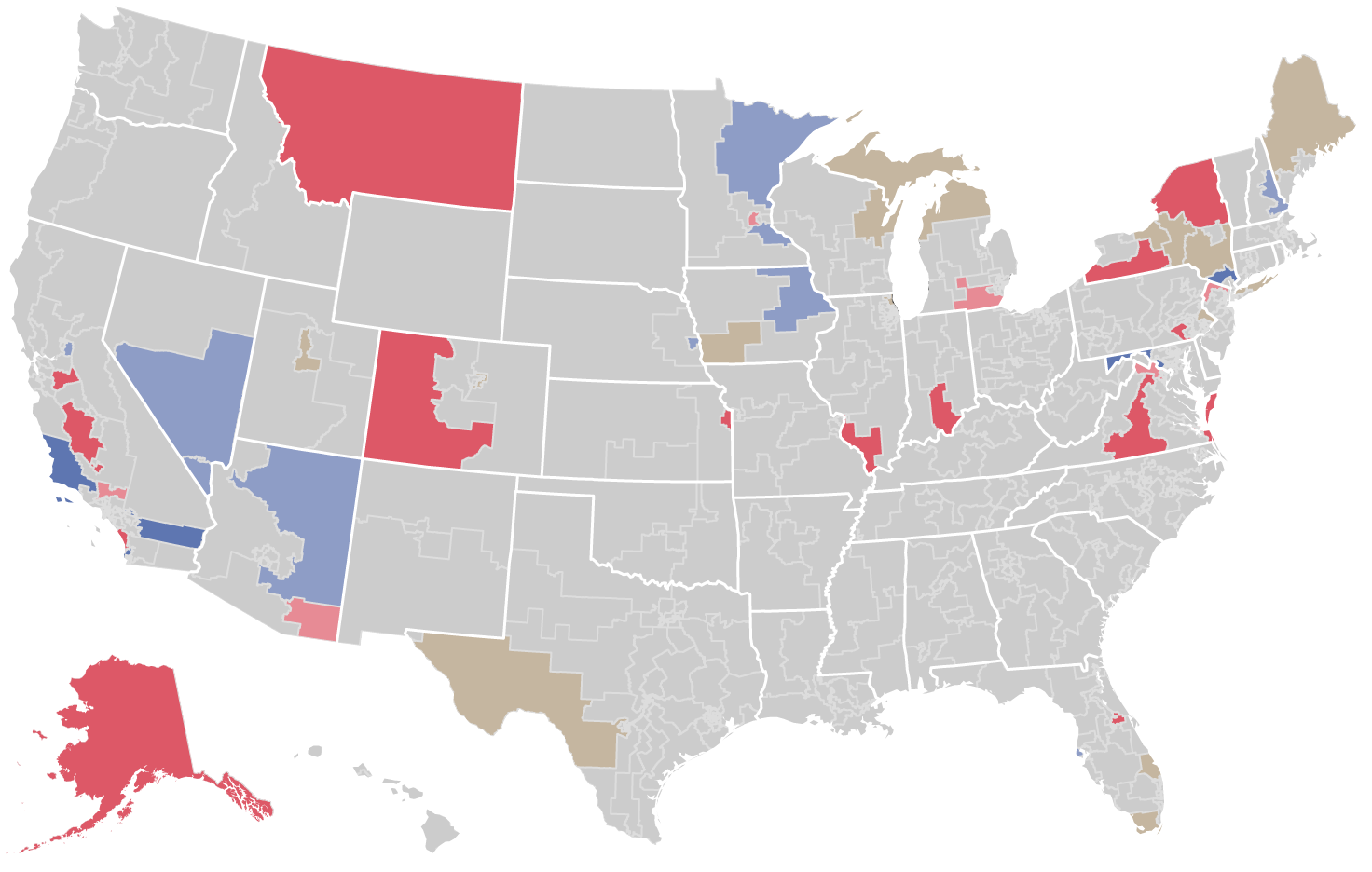 competitive house districts on map