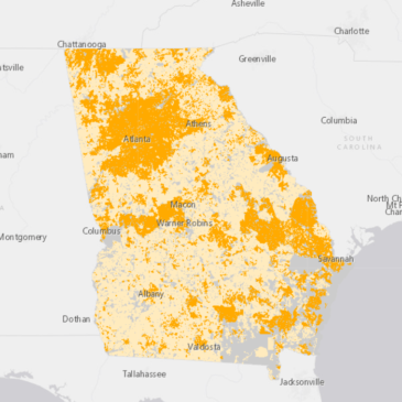 Areas without broadband access in Georgia
