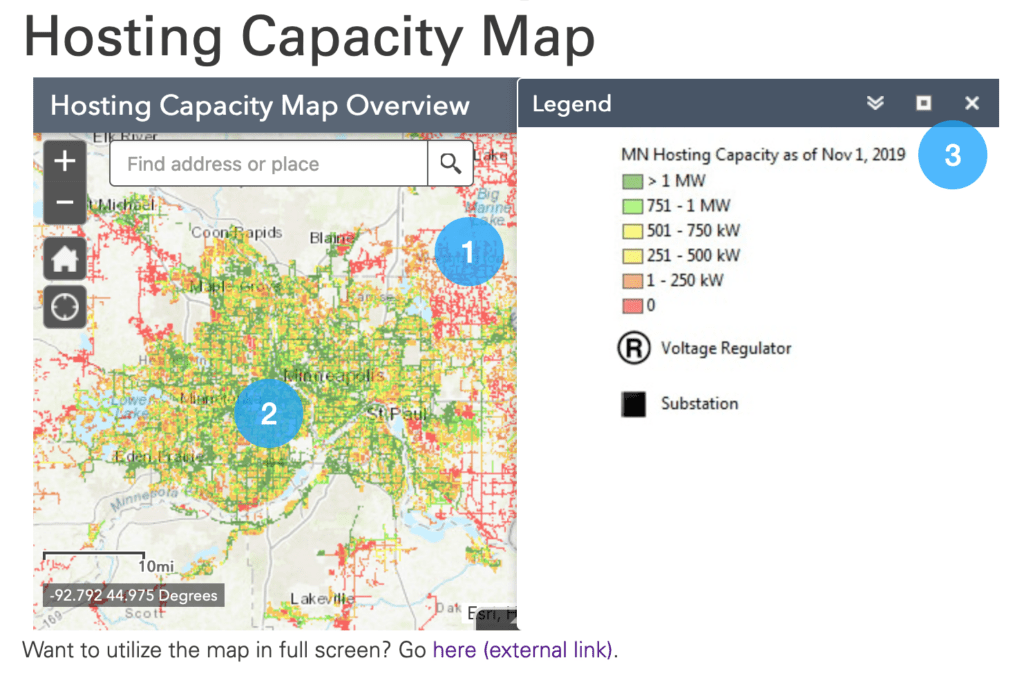 Xcel Minnesota capacity map