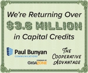Voucher showing how Paul Bunyan Communications is returning $3.6 million to its members