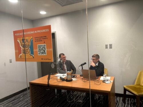 Pete Wyckoff with John Farrell discussing Minnesota's efforts to push back against bad federal energy policy