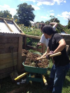 Volunteers building pile. Credit: Institute for Local Self-Reliance