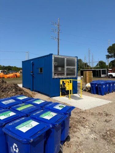 Painted in-vessel compost system. Credit: City of Traverse City